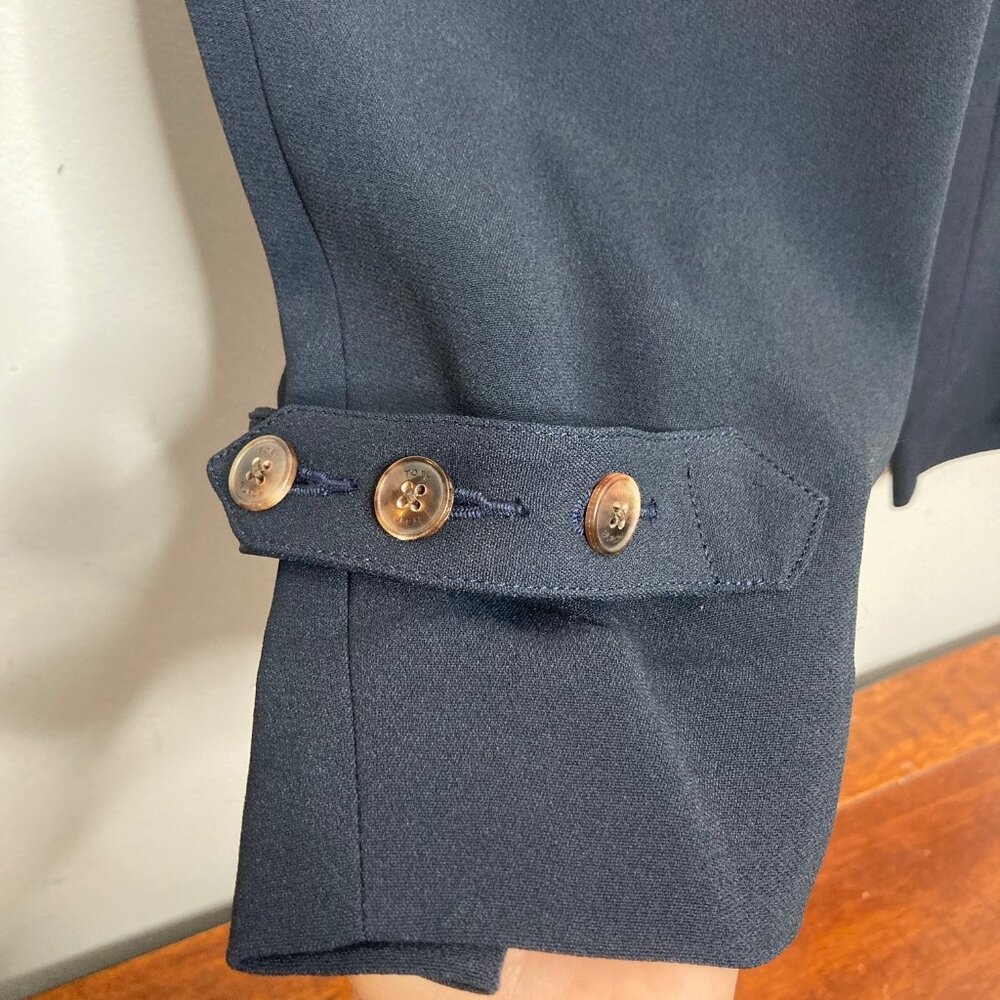 Tory Burch Crepe Cargo Pant Womens 6 Navy Crop Nautical Minimalist Quiet Luxury - Picture 9 of 16